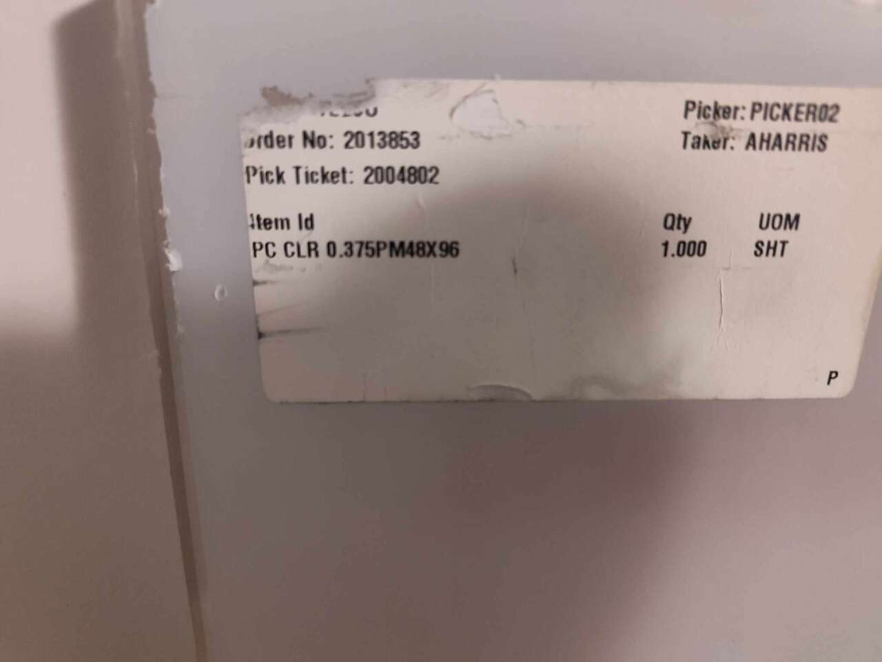 New 0.375 (3/8") 4' x 8' sheet of Scratch /UV resistant Polycarbonate