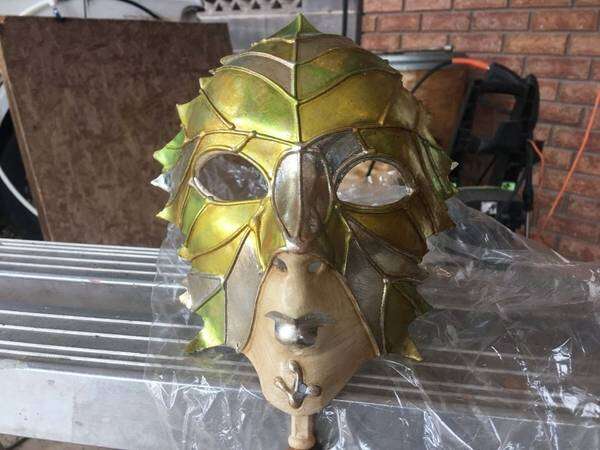 20x7x3 New green leaf foglio face mardi gras carnivale mask halloween costume carnival mask