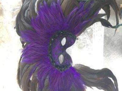 22x17x2 New purple mardi gras carnivale mask halloween costume carnival mask