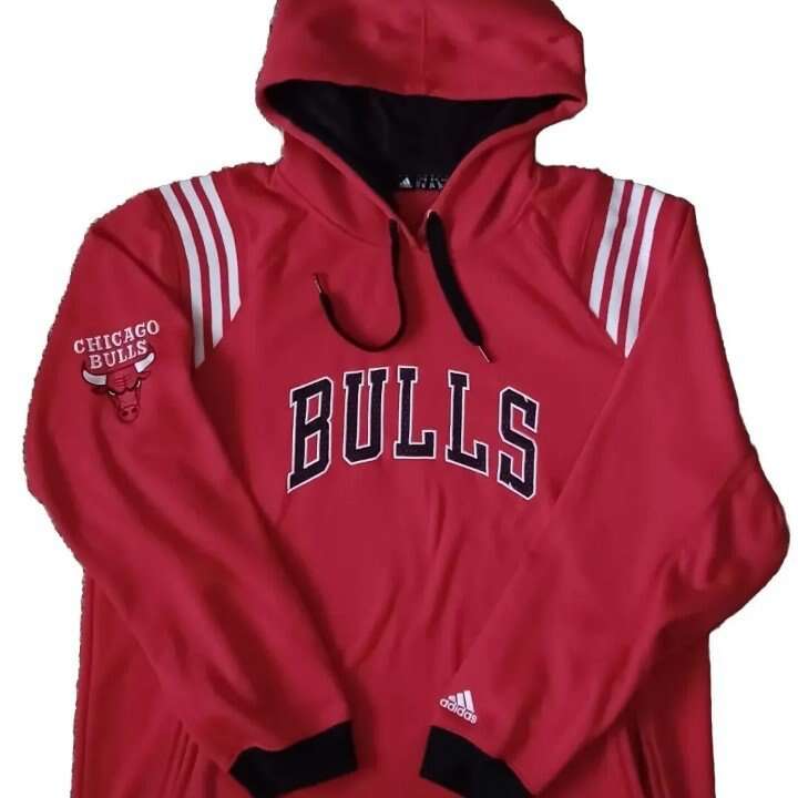 Adidas Men’s Chicago Bulls Sweatshirt Hooded Red L