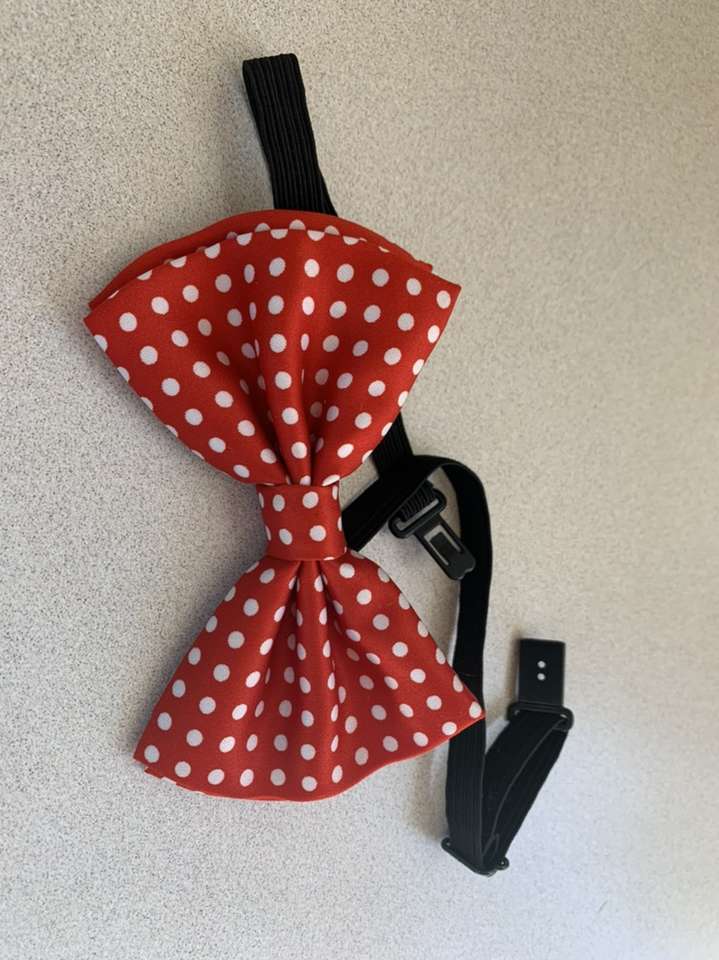 Man Bow Tie Red/white Polka Dotted