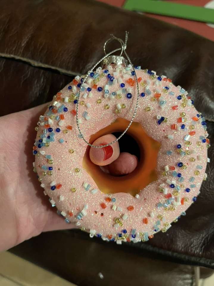 donut glass ornament beaded