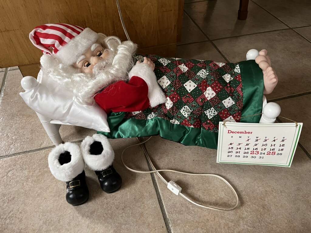 Vintage Animated Sleeping and Snoring Santa