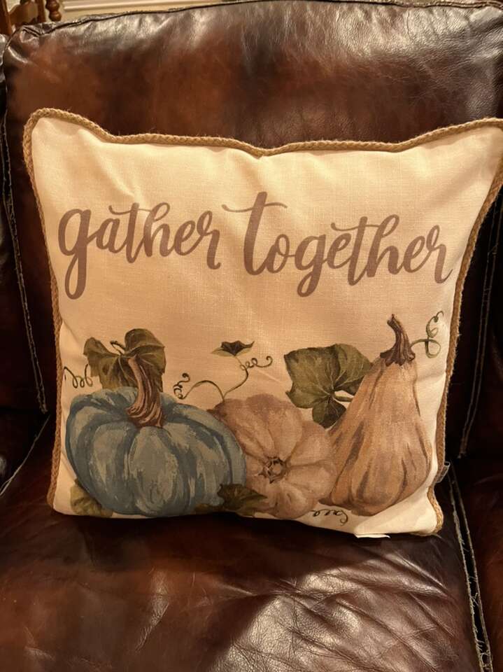 Gather together fall Pillow loving kindness brand