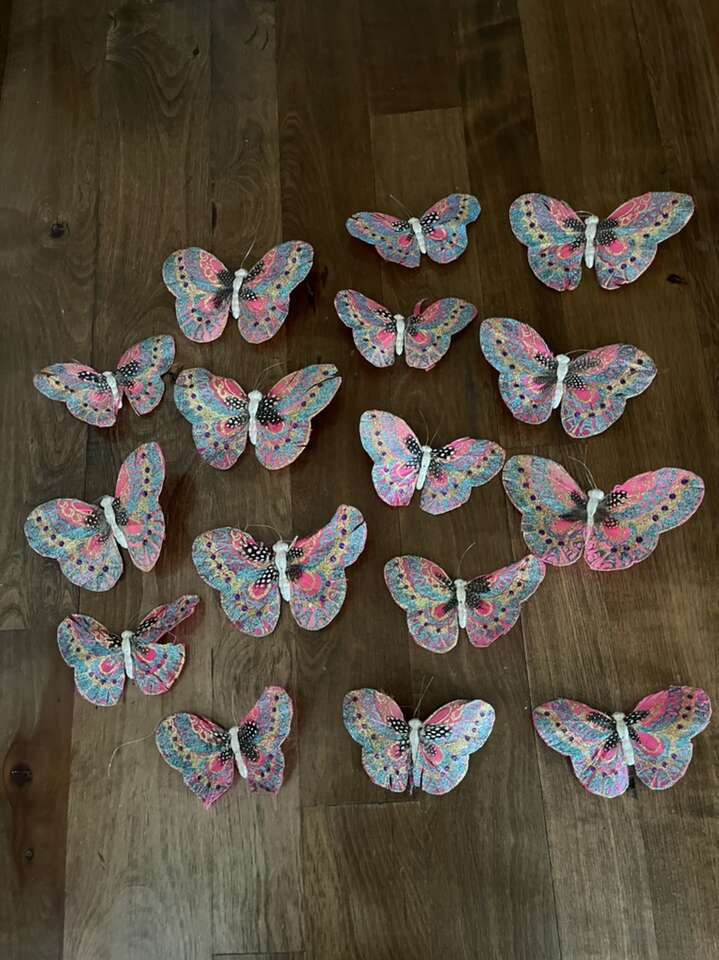 Fancy glitter feather butterflies