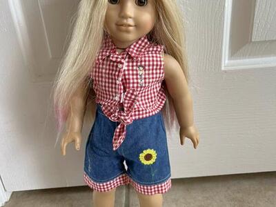 American Girl Sized Disney Pooh Bear Plaid Outfit