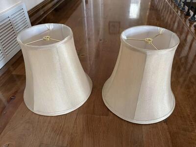 Set Of Goldish Tan Lamp Shades 9” Tall