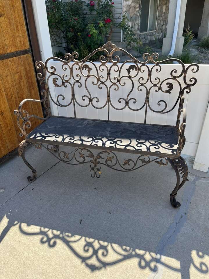 All Metal Fancy Garden Bench 54” Long 42 T 24 D