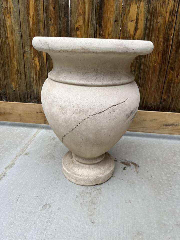 Large Pedastool Pot Cream 21” Tall 16” Wide