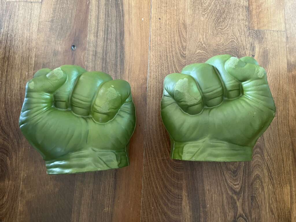 The Hulk green costume foam hands