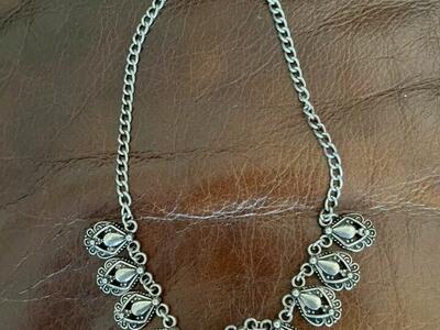 Necklace tear drop charm style costume jewelry