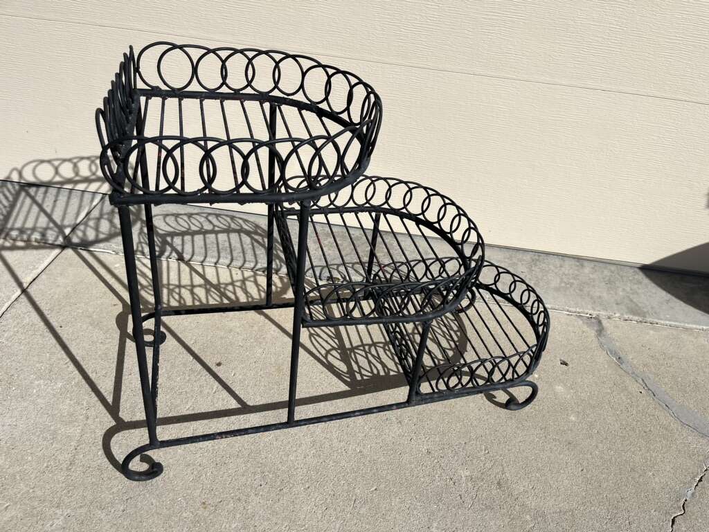 Large Black Metal Garden Stand