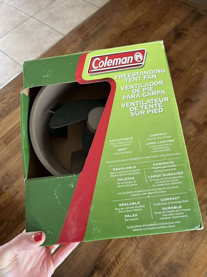 Coleman freestanding tent fan new!!!