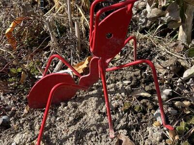 Vintage All Metal Large Red Ant 11” X 11”