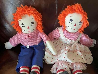 New Handmade Raggedy Ann And Andy Doll Set