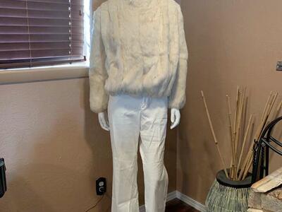 Medium size very beautiful rabbit fur coat