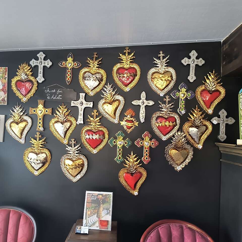 sacred heart or milagros and crosses for sale