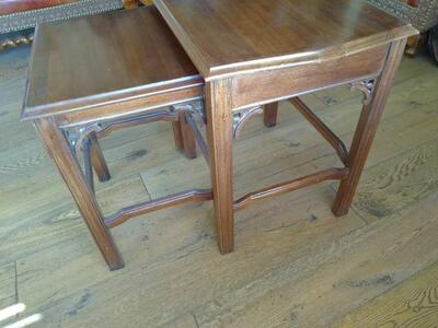 Chinese style double wood stool.