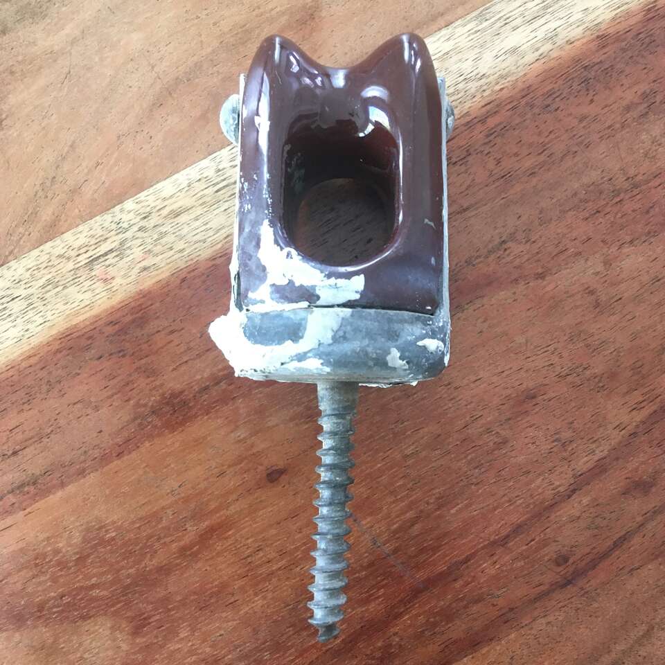 Vintage Porcelain Screw-in Electrical Insulator - Brown - Ceramic