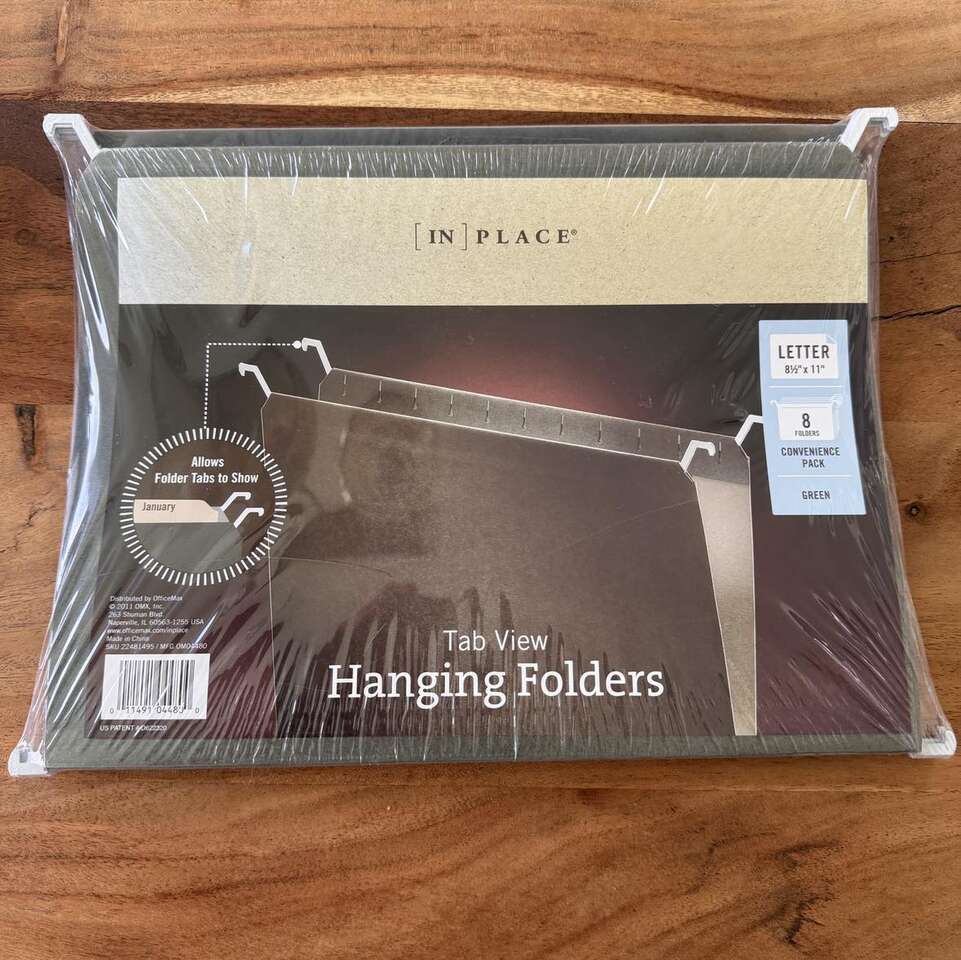 Hanging File Folders - Letter Size - Pack of 8 - NEW