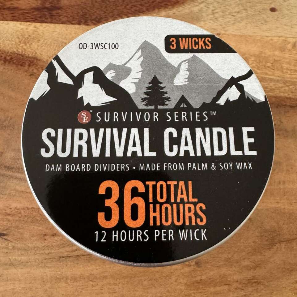 SE Survivor Series Survival Candle - 36 Total Hours - Wilderness Camping Emergency