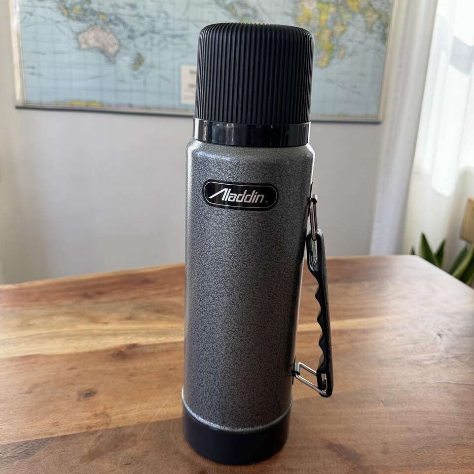 Vintage Aladdin Quart Thermos - SB950H - Gray/Black - Vacuum Bottle