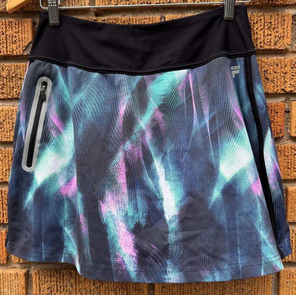 FILA Sport Tennis Athletic Skirt - Womens Medium - Multi-Color Abstract Design