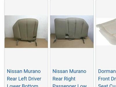 2003-07 Nissan murano black rear seat cushions