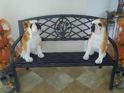 Life like furniture inhancement bull dogs