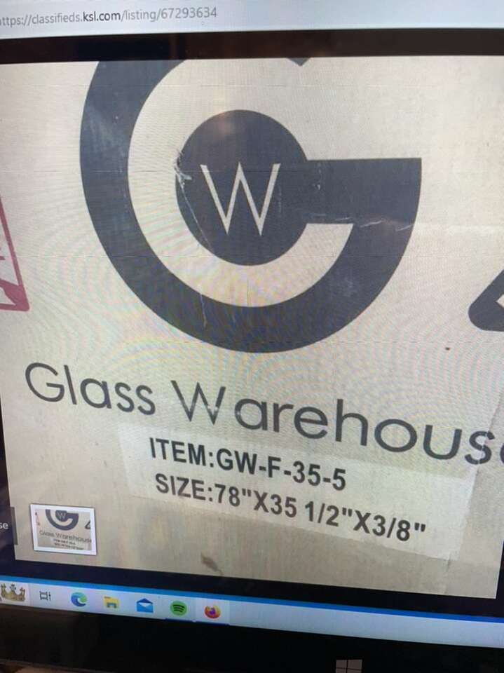shower door 35.5 x78in framless