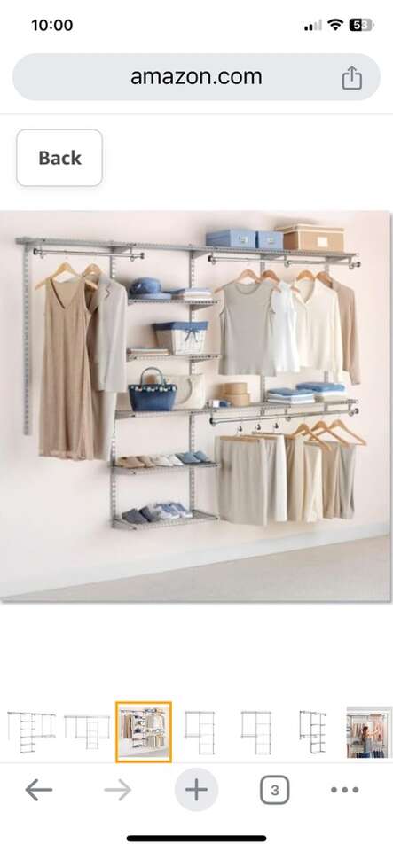 Rubbermaid Configurations Closet Shelves & Hanging, 48-Inch, White, Custom Pantry Organizer