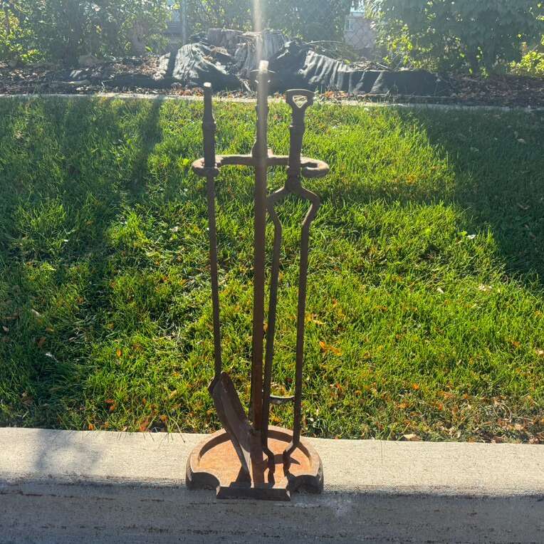 Antique Cast Iron Fireplace Set