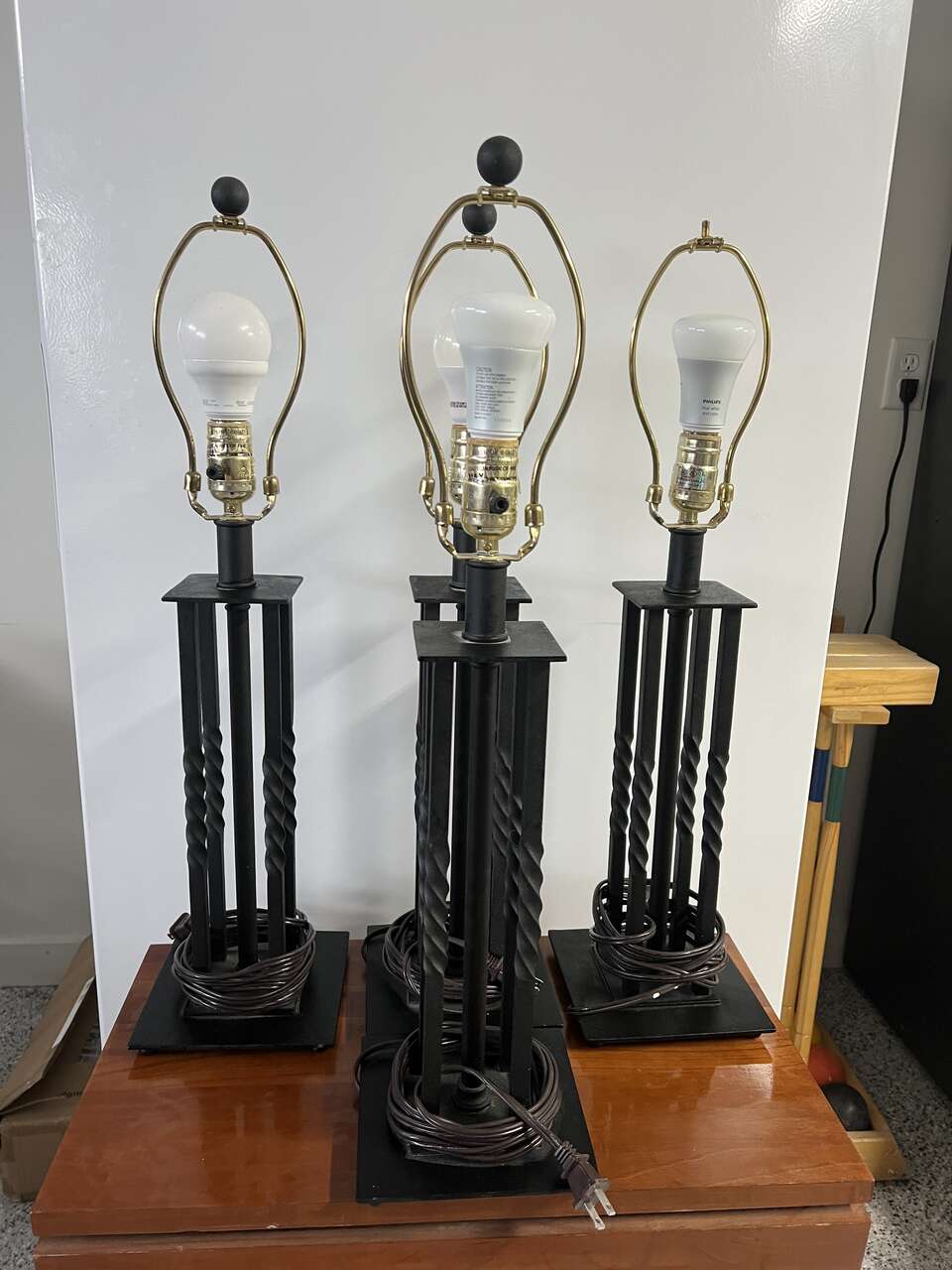 Black metal lamps