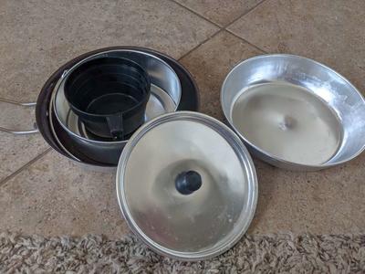 Stainless steel camping mess kit. $15 per set.