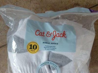 Child Cat And Jack Cushioned Ankle Socks 10 Pack