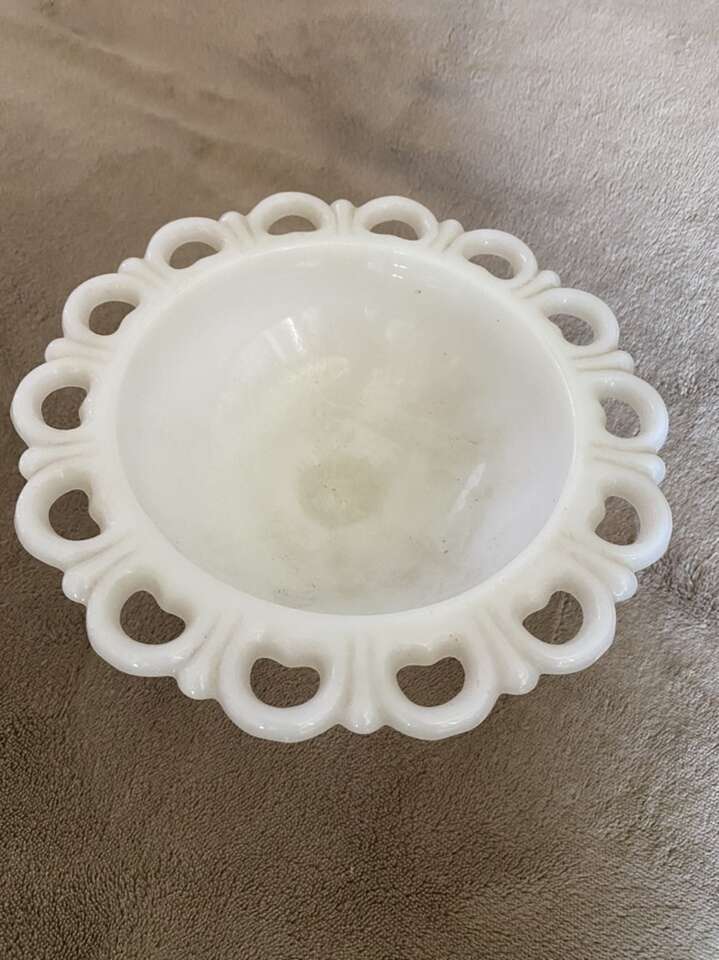 Vintage Milk Glass Pedestal Candy Dish
