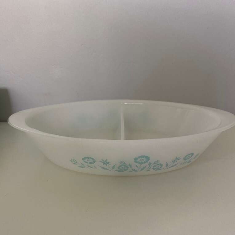 Glasbake Divided Dish J2352 Vintage
