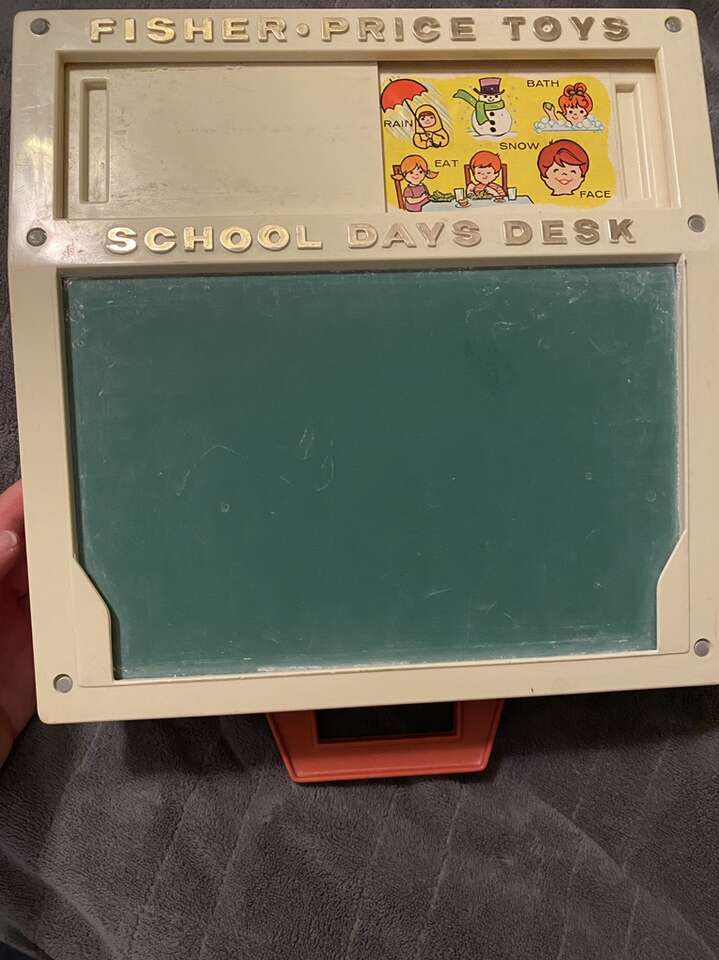 Vintage 1972 Fisher Price School Desk Chalkboard
