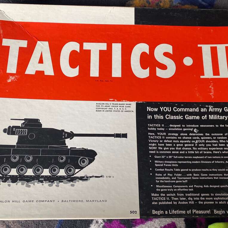Tactics Ii 2 Vintage War Game 1961 Avalon Hill military