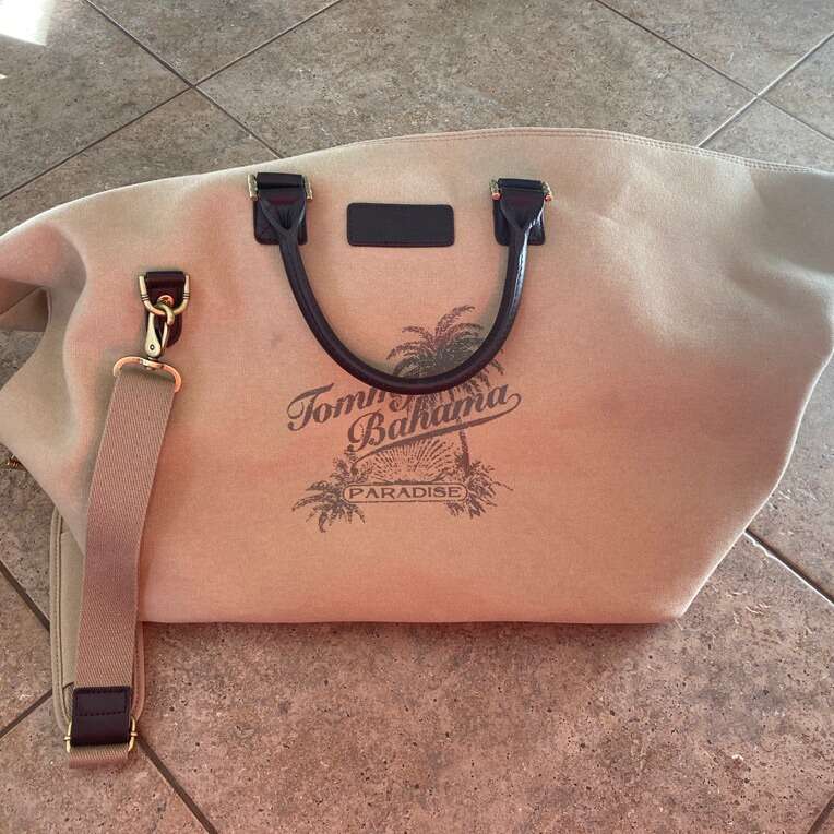 Tommy Bahama Paradise Travel Khaki Canvas Bag