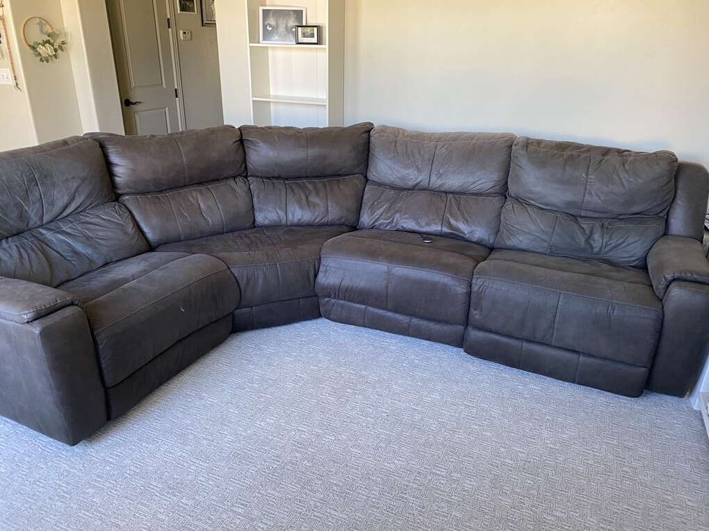 Large L Shape Sectional Power Recliner Microfiber