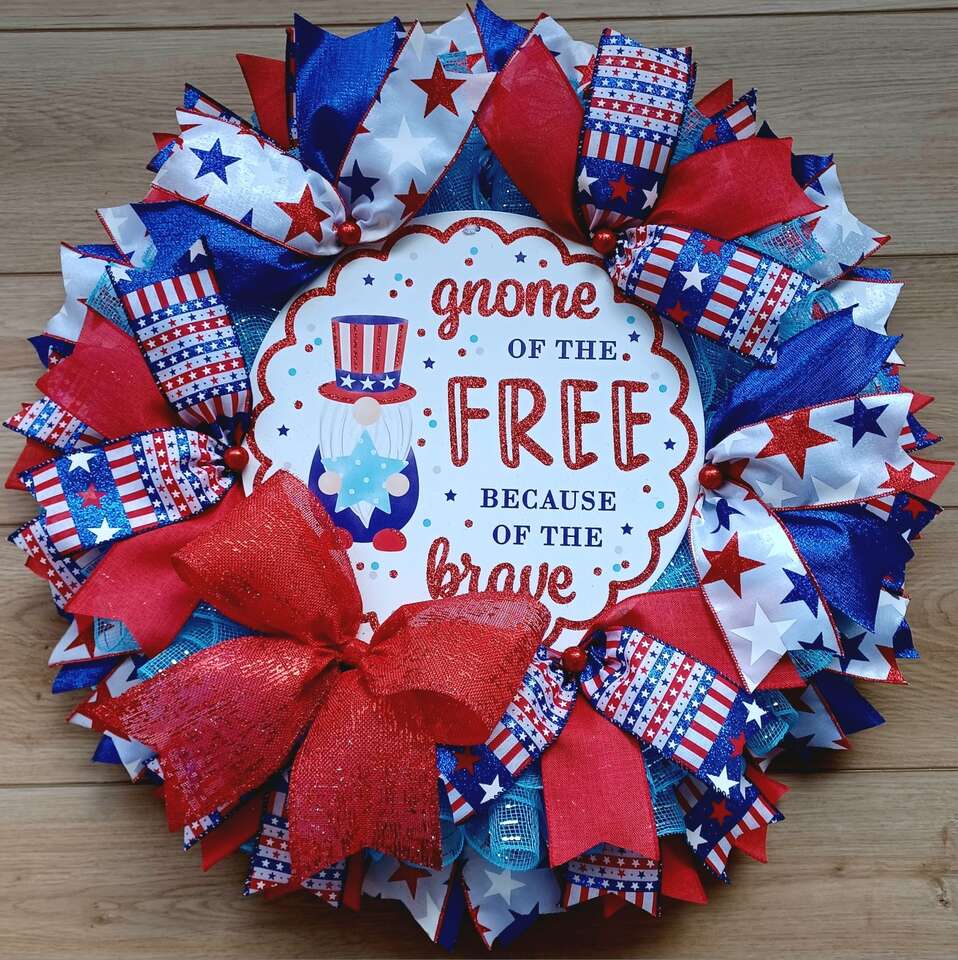 Patriotic Gnome Wreath