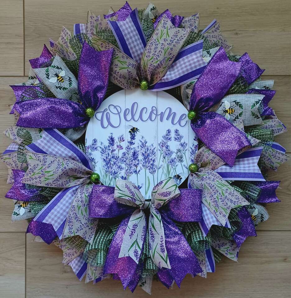 Spring Lavender Welcome Wreath