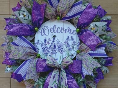 Spring Lavender Welcome Wreath