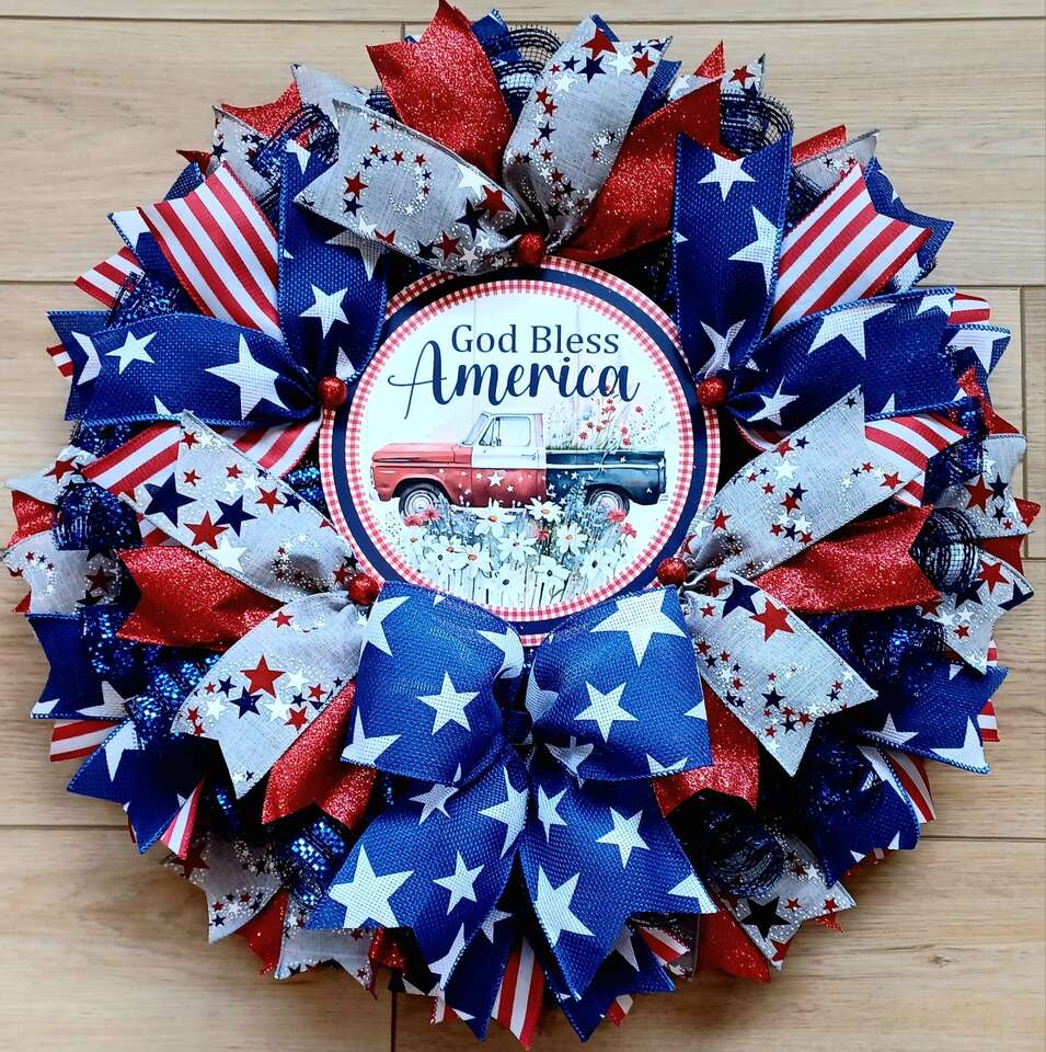 God Bless America Truck Wreath