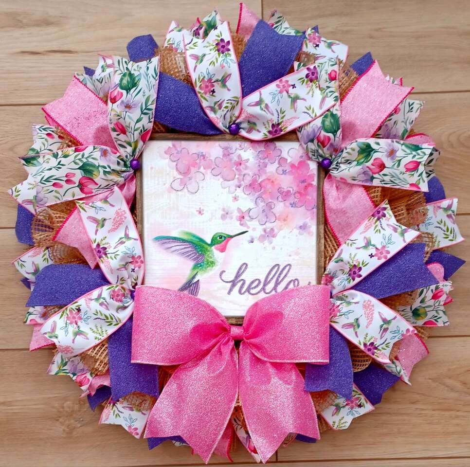 Hummingbird Hello Wreath