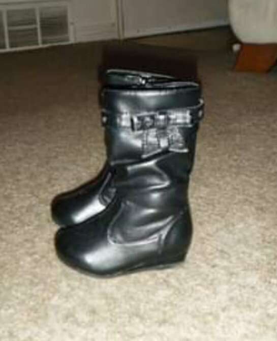 Girls Black Leather Boots
