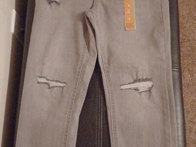 Gray Destressed Jeans