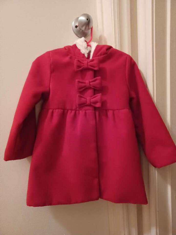 Girls Red Coat With Bows