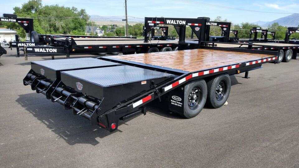 2024 Walton deck over flat bed 18 FT 14,000 GVW Mega Ramps Other sizes and GVWs also available. Clearance Sale!!